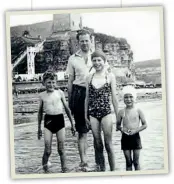  ??  ?? Below: The last photo was taken in 1955 on Sidmouth beach with my father, my two sisters and me the skinny lad in the woollen swimming trunks which itched horribly and went embarrassi­ngly baggy when wet. The Harley had gone
by then and the family transport was a 1938 Vauxhall 14. As an aside, I found dad's copy of the Pitman's Motorists Library maintenanc­e book for the car and apparently the tappets were adjusted with the engine running; there must have been a lot of squashed and hopeless feeler gauges around
at that time.