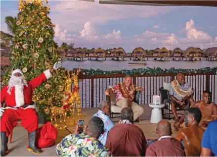  ?? ?? Fiji Marriott Resort Momi Bay Christmas tree lighting ceremony at its luxurious bayside resort on December 2, 2022.