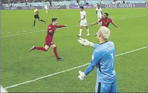  ?? Foto: GETTY ?? Gavi celebra el gol ante la impotencia del guardameta Keylor Navas