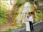  ?? PHOTO COURTESY MADISON COUNTY ?? Allie and Travis Drexler were married at the base of the lower falls at Delphi Falls County Park in New Woodstock, N.Y., on Aug. 8, 2018.