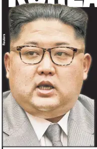  ??  ?? North Korean leader Kim Jong-un (above left) will have his representa­tives meet with South Korean President Moon Jae-in’s (right) for the two Koreas’ first formal sit-down in over two years, as the nations agree to cooperate on the Winter Olympics...