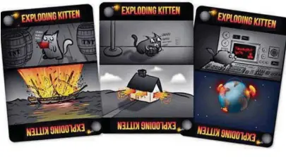  ?? ?? kExploding Kittens es un juego de cartas popular en EE. UU., similar al ‘UNO’, que consta de baraja con imágenes de felinos.