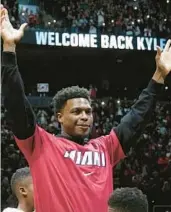  ?? NATHAN DENETTE/AP ?? Kyle Lowry’s first trip back to Toronto with the Heat was emotional. Now he says it’s a business trip.