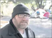  ?? ?? Jason Sarris, a resident of a homeless camp at Lee Gerner Park in Novato and an advocate for that community, is running for Marin County Supervisor.