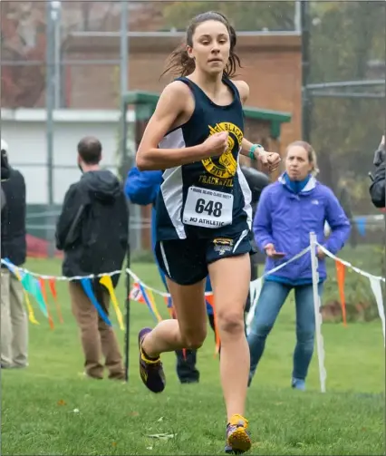  ?? File photos ?? Blackstone Valley Prep’s Lucy Noris, above, made the most of the fall season by earning All-State honors in cross country, while also leading the Pride to the program’s first girls soccer title with a 1-0 victory over Lincoln School in the Division IV final. Below, Dino Campopiano coached his final game as the Shea football coach, as he is the new athletic director for the city of Pawtucket.