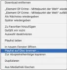  ??  ?? Playlists, die ausschließ­lich gekaufte oder importiert­e Titel enthalten, lassen sich nach wie vor auf CDS brennen – etwa für alte Autoradios.