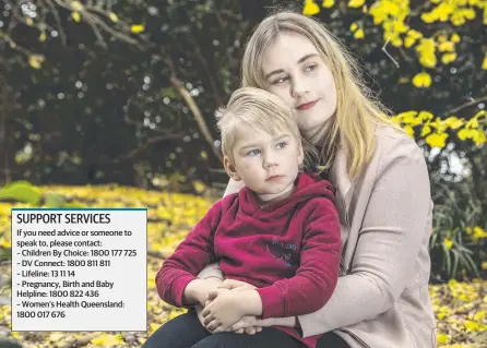  ?? Picture: Nev Madsen ?? OUR RIGHTS: Toowoomba woman Sabine Sampson, with her son Matthew Sampson, has courageous­ly opened up about her views on the recently reformed abortion laws in the US.