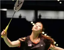  ??  ?? Not so lucky: Soniia Cheah lost 23-25, 17-21 to Yvonne Li of Germany in the first round yesterday.