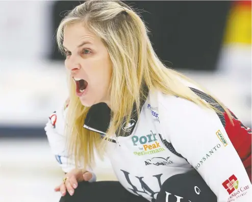  ?? JIM WELLS / POSTMEDIA NEWS ?? Jennifer Jones will face Tracy Fleury on Friday in the wild card play-in game with a spot in the Scotties Tournament of Hearts on the line.