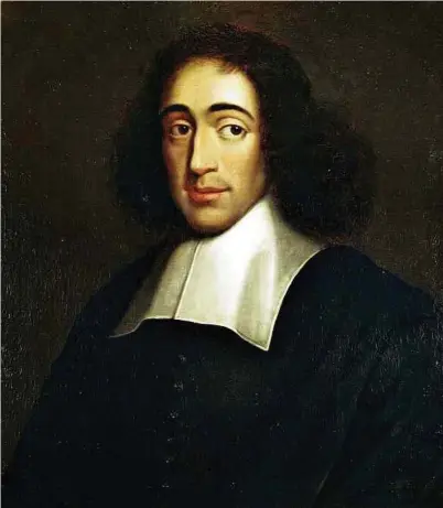  ?? ?? Portrait de Spinoza (1665), oeuvre d‘un peintre anonyme. Herzog August Bibliothek, Wolfenbütt­el, Basse-Saxe, Allemagne.