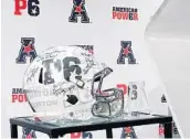  ?? RALPH RUSSO/ASSOCIATED PRESS ?? The P6 helmet represents the AAC’s initiative that it should be considered one of the elite conference­s.