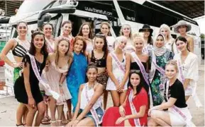  ?? PIC FROM MISS UNIVERSE NZ FACEBOOK ?? Nurul Zuriantie Shamsul with fellow contestant­s at the Bangkok retreat recently.