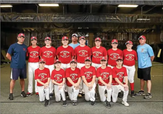  ?? JOHN BLAINE — FOR THE TRENTONIAN ?? The Nottingham Little League All-Stars (front row l-r): Kyan Filipponi, Ryan Tash, Michael Stromberg, Cameron Cote, Braedon Nitti, Matthew James. (Back row l-r): Coach Chris Nitti, Michael Jolly, Jack Lambert, Matt Dziubek, manager Bill James, Michael Smith, Jack Hughes, Colin James, Danny Maher, coach Chris Tash.