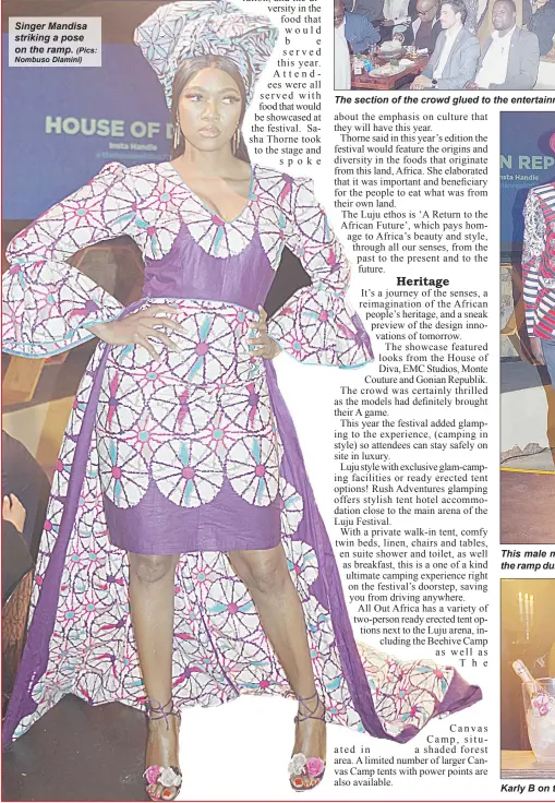  ?? (Pics: Nombuso Dlamini) ?? Singer Mandisa striking a pose on the ramp.