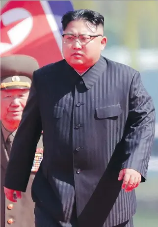  ?? WONG MAYE-E/THE ASSOCIATED PRESS/FILES ?? For North Korean leader Kim Jong-un, nuclear weapons are not a bargaining chip to be negotiated away. At most, he may consider a freeze, writes James Trottier.