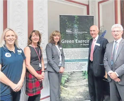  ??  ?? NHS Tayside hosted an event in Dundee City Chambers to discuss the link between the city’s green and open spaces and the health and wellbeing of the community, and how increasing the use of these spaces can improve the health of the...