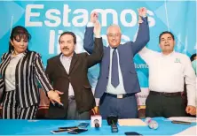  ??  ?? Nueva Alianza rompió con el PRI en el estado para impulsar la candidatur­a de Alejandro Vera, quien enfrenta procesos legales en su contra.