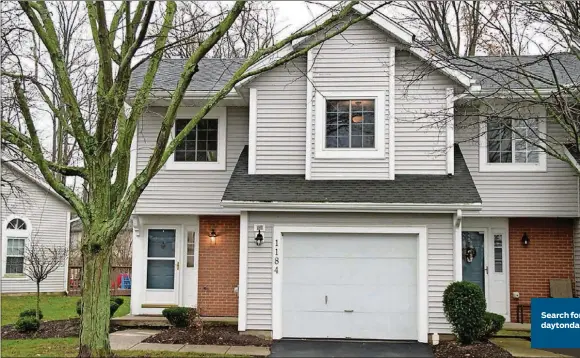  ?? CONTRIBUTE­D PHOTOS BY KATHY TYLER ?? A vaulted ceiling adds volume space to this townhouse condominiu­m in Washington Twp.’s Bay Pointe community. The facade of this end unit with a porch entrance and attached garage is enhanced with landscaped flowerbeds and a shade tree.