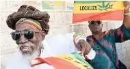  ??  ?? Bunny Wailer at the Trench Town Culture Yard, after a march through the Corporate Area in support of the legalisati­on of marijuana.