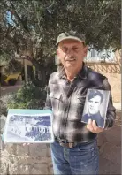  ?? (Photo V. L.) ?? Alain Fine tient dans ses mains une photo d’archive du fort de la Revère lorsqu’il était une prison ainsi que la photo de Frank Farlane, l’un des évadés.