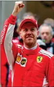  ??  ?? SUPER SEB: Vettel hailed his ‘unbelievab­le’ Ferrari yesterday