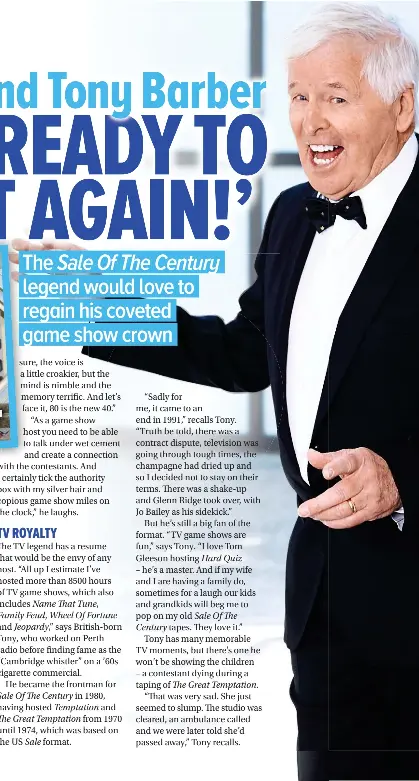 TV legend Tony Barber 'I'M READY TO HOST AGAIN!'