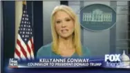  ?? THE ASSOCIATED PRESS ?? White House adviser Kellyanne speaks during her interview with Fox News’ “Fox and Friends” on Thursday in the briefing room of the White House in Washington.