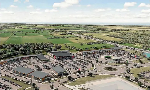  ?? SUPPLIED ?? An artists impression of the Ravenswood developmen­t, showing SH1 on the far right.