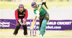  ??  ?? Cover Drive by Adu Bimbo of Nigeria at the ongoing ICC World T20 Africa qualifier in Lagos