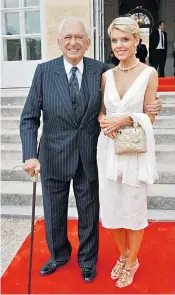 ??  ?? Dementia sufferer Jean-paul Guerlain now says he ‘adores’ Christina Kragh Michelson, right, after previously saying he was being forced into marriage