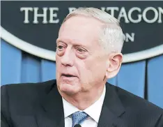  ??  ?? Jim Mattis es el secretario de Defensa de Estados Unidos.