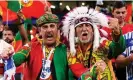  ?? Photograph: Marcio Machado/SPP/ Shuttersto­ck ?? Portugal fans cheer on their side in Qatar.