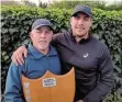  ?? ?? Father and son combinatio­n, Binky and Ivan-John du Preez, winners of the Alexandria and District Angling Club Golf Day played on Saturday.