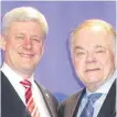  ??  ?? The 66th Annual B’nai Brith Dinner was probably one of the most successful dinners to date — no doubt due to the fact the honouree this year was former prime minister Stephen Harper. Joining our former PM is emcee this night, Darrel Janz.