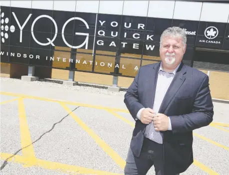  ?? NICK BRANCACCIO ?? Windsor Internatio­nal Airport CEO Mark Galvin says 35 of the 46 staff members at the airport have been laid off since restrictio­ns were put in place due to the COVID-19 pandemic. When flights do start again it will be a slow ramp up as demand increases, he notes.