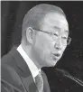  ??  ?? Ban Ki-moon will visit Ottawa and Montreal today.