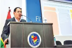  ?? FISCALÍA BOLIVIA ?? El fiscal general, Ramiro Guerrero, en la rendición de cuentas, ayer en Cochabamba