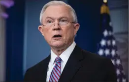  ?? Washington Post photo by Jabin Botsford ?? Attorney General Jeff Sessions has pledged to withhold federal grant funds to cities which will not comply with U.S. immigratio­n law.