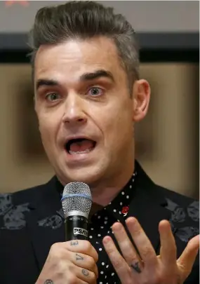  ??  ?? Robbie Williams is back to his best with a new album and world tour