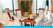  ??  ?? KUWAIT: His Highness the Amir Sheikh Sabah Al-Ahmad Al-Jaber AlSabah meets with His Highness the Crown Prince Sheikh Nawaf AlAhmad Al-Jaber Al-Sabah. — Amiri Diwan and KUNA photos