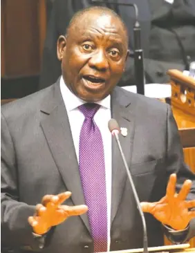 ??  ?? New South African President Cyril Ramaphosa plans “tough decisions” to boost economy