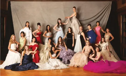  ??  ?? The debutantes at the 2013 le Bal des Débutantes. Ashna Mehta stands far right, second row
from top.