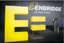  ?? JEFF MCINTOSH/THE CANADIAN PRESS ?? Shares in Enbridge Inc. closed down nearly five per cent the day after a judge in Minnesota made a non-binding recommenda­tion that its Line 3 pipeline replacemen­t follow its existing route across Minnesota rather than the company’s preferred route.