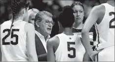  ?? SEAN D. ELLIOT/THE DAY ?? Geno Auriemma and his UConn Huskies begin their 2018 NCAA tournament journey on Saturday at home against Saint Francis (Pa.).