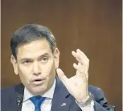  ?? ANGERER/AP FILE DREW ?? Sen. Marco Rubio, R-Fla., told the director of the U.S. Bureau of Prisons, Friday that he’s “deeply concerned” over the failure to protect inmates at a federal prison in Florida.