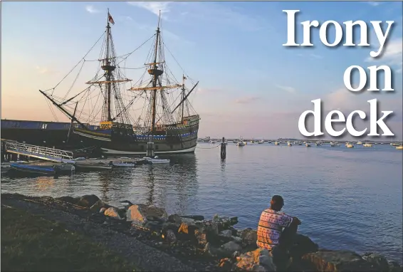  ??  ?? The Mayflower II, a replica of the original Mayflower ship that brought the Pilgrims to America 400 year ago, is docked in Plymouth, Mass., days after returning home following extensive renovation. A disease outbreak that wiped out large numbers of the Native inhabitant­s of what is now New England gave the Pilgrims a beachhead in the “New World.” So, some historians find it ironic a pandemic has put many of the 400th anniversar­y commemorat­ions of the Mayflower’s landing on hold.
(AP/David Goldman)