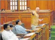  ?? PTI ?? Deputy CM Manish Sisodia termed as ‘unconstitu­tional’ LG Anil Baijal’s message, asking the Speaker to withdraw the newly inserted Legislativ­e Assembly Rules.