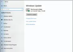  ??  ?? This is the main Windows Update screen, which will inform you if any updates are pending. Clicking the Update Now button will query Microsoft to see if any updates are available.