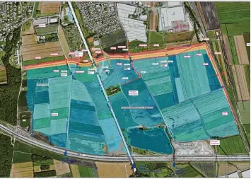  ?? Foto: Wasserwirt­schaftsamt Donauwörth ?? Diese Fläche soll das geplante Hochwasser­rückhalteb­ecken bei Burgau einnehmen.