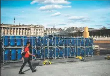  ?? JULIE SEBADELHA / AGENCE FRANCE-PRESSE ?? The temporary venue for the basketball and skateboard for the upcoming Paris 2024 Olympic Games at Place de la Concorde in Paris on Tuesday.